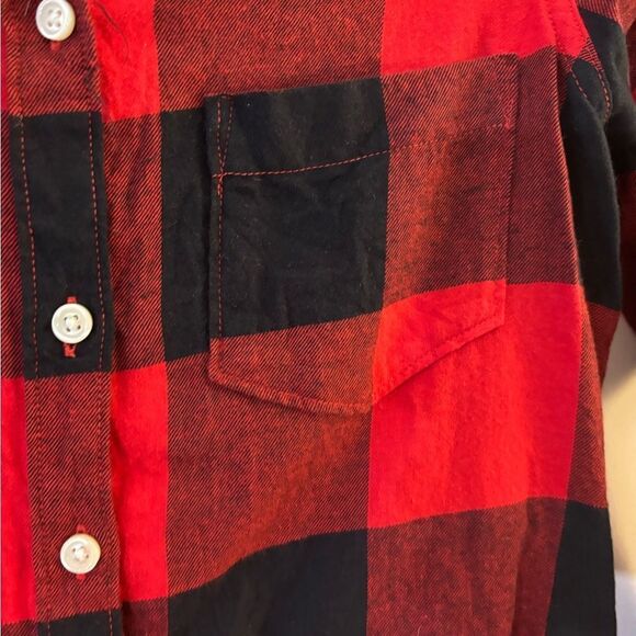 Old Navy Red and Black Plaid flannel Button-Up Shirt Sz XS - Picture 3 of 4